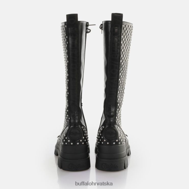 crno Buffalo aspha on pin laceup hi boot vegan |čizme TDD6T507